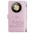 For Honor X70 5G Cute Cats RFID Leather Phone Case(Rose Gold) - 3