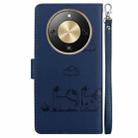 For Honor X70 5G Cute Cats RFID Leather Phone Case(Blue) - 3