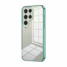 For Samsung Galaxy S25 Ultra 5G Transparent Plating Fine Hole Phone Case(Green) - 1