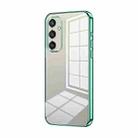For Samsung Galaxy S25 5G Transparent Plating Fine Hole Phone Case(Green) - 1