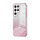 For Samsung Galaxy S25 Ultra 5G Gradient Glitter Powder Electroplated Phone Case(Pink) - 1