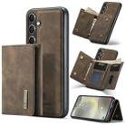 For Samsung Galaxy S24 FE 5G DG.MING M1 Series 3-Fold Multi Card Wallet + Magnetic Phone Case(Coffee) - 1