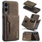 For Samsung Galaxy S25 Edge 5G DG.MING M2 Series 3-Fold Multi Card Bag + Magnetic Phone Case(Coffee) - 1