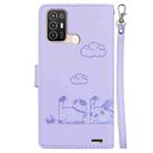 For ZTE Blade A52 Cute Cats RFID Leather Phone Case(Purple) - 3