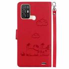 For ZTE Blade A52 Cute Cats RFID Leather Phone Case(Red) - 3