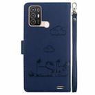 For ZTE Blade A52 Cute Cats RFID Leather Phone Case(Blue) - 3