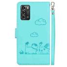 For ZTE Blade A72 / V40 Vita Cute Cats RFID Leather Phone Case(Green) - 3