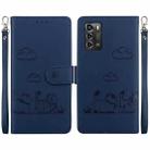 For ZTE Blade A72 / V40 Vita Cute Cats RFID Leather Phone Case(Blue) - 1