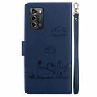 For ZTE Blade A72 / V40 Vita Cute Cats RFID Leather Phone Case(Blue) - 3