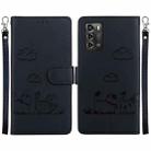 For ZTE Blade A72 / V40 Vita Cute Cats RFID Leather Phone Case(Black) - 1