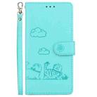 For LG K41S / K51S Cute Cats RFID Leather Phone Case(Green) - 2