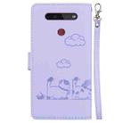 For LG K41S / K51S Cute Cats RFID Leather Phone Case(Purple) - 3