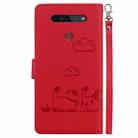 For LG K41S / K51S Cute Cats RFID Leather Phone Case(Red) - 3