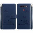 For LG K41S / K51S Cute Cats RFID Leather Phone Case(Blue) - 1