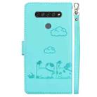 For LG K61 Cute Cats RFID Leather Phone Case(Green) - 3