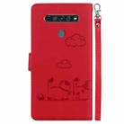 For LG K61 Cute Cats RFID Leather Phone Case(Red) - 3