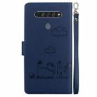 For LG K61 Cute Cats RFID Leather Phone Case(Blue) - 3
