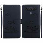 For LG K61 Cute Cats RFID Leather Phone Case(Black) - 1