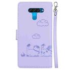 For LG K50 / Q60 Cute Cats RFID Leather Phone Case(Purple) - 3