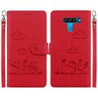 For LG K50 / Q60 Cute Cats RFID Leather Phone Case(Red) - 1