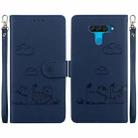 For LG K50 / Q60 Cute Cats RFID Leather Phone Case(Blue) - 1