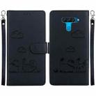 For LG K50 / Q60 Cute Cats RFID Leather Phone Case(Black) - 1