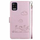 For LG K52 / K62 / Q52 Cute Cats RFID Leather Phone Case(Rose Gold) - 3