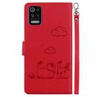 For LG K52 / K62 / Q52 Cute Cats RFID Leather Phone Case(Red) - 3