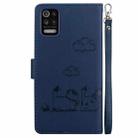 For LG K52 / K62 / Q52 Cute Cats RFID Leather Phone Case(Blue) - 3