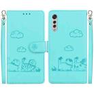 For LG Velvet / G9 4G / G9 5G  Cute Cats RFID Leather Phone Case(Green) - 1