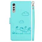 For LG Velvet / G9 4G / G9 5G  Cute Cats RFID Leather Phone Case(Green) - 3