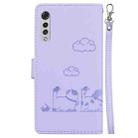 For LG Velvet / G9 4G / G9 5G  Cute Cats RFID Leather Phone Case(Purple) - 3