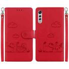 For LG Velvet / G9 4G / G9 5G  Cute Cats RFID Leather Phone Case(Red) - 1