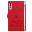 For LG Velvet / G9 4G / G9 5G  Cute Cats RFID Leather Phone Case(Red) - 3