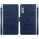 For LG Velvet / G9 4G / G9 5G  Cute Cats RFID Leather Phone Case(Blue) - 1