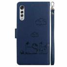 For LG Velvet / G9 4G / G9 5G  Cute Cats RFID Leather Phone Case(Blue) - 3