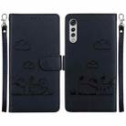 For LG Velvet / G9 4G / G9 5G  Cute Cats RFID Leather Phone Case(Black) - 1