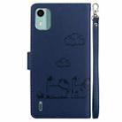 For Nokia C12 Cute Cats RFID Leather Phone Case(Blue) - 3