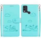 For Nokia C22 Cute Cats RFID Leather Phone Case(Green) - 1