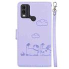 For Nokia C22 Cute Cats RFID Leather Phone Case(Purple) - 3