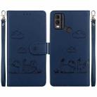For Nokia C22 Cute Cats RFID Leather Phone Case(Blue) - 1