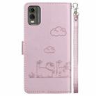 For Nokia C32 Cute Cats RFID Leather Phone Case(Rose Gold) - 3
