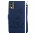 For Nokia C32 Cute Cats RFID Leather Phone Case(Blue) - 3