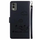 For Nokia C32 Cute Cats RFID Leather Phone Case(Black) - 3