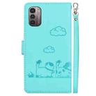 For Nokia G21 / G11 Cute Cats RFID Leather Phone Case(Green) - 3