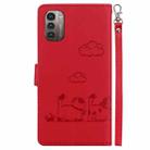 For Nokia G21 / G11 Cute Cats RFID Leather Phone Case(Red) - 3