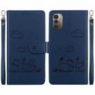 For Nokia G21 / G11 Cute Cats RFID Leather Phone Case(Blue) - 1