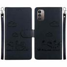 For Nokia G21 / G11 Cute Cats RFID Leather Phone Case(Black) - 1