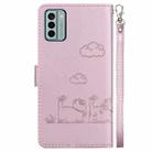 For Nokia G22 Cute Cats RFID Leather Phone Case(Rose Gold) - 3