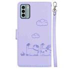 For Nokia G22 Cute Cats RFID Leather Phone Case(Purple) - 3